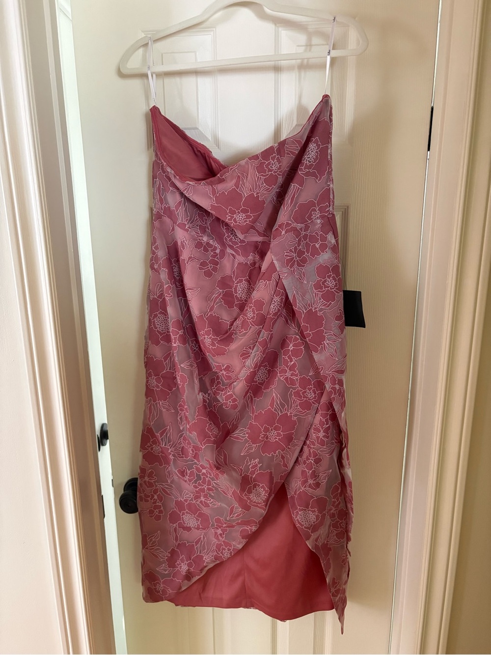 Lulu's Rose Floral Cowl Neck Slip Dress